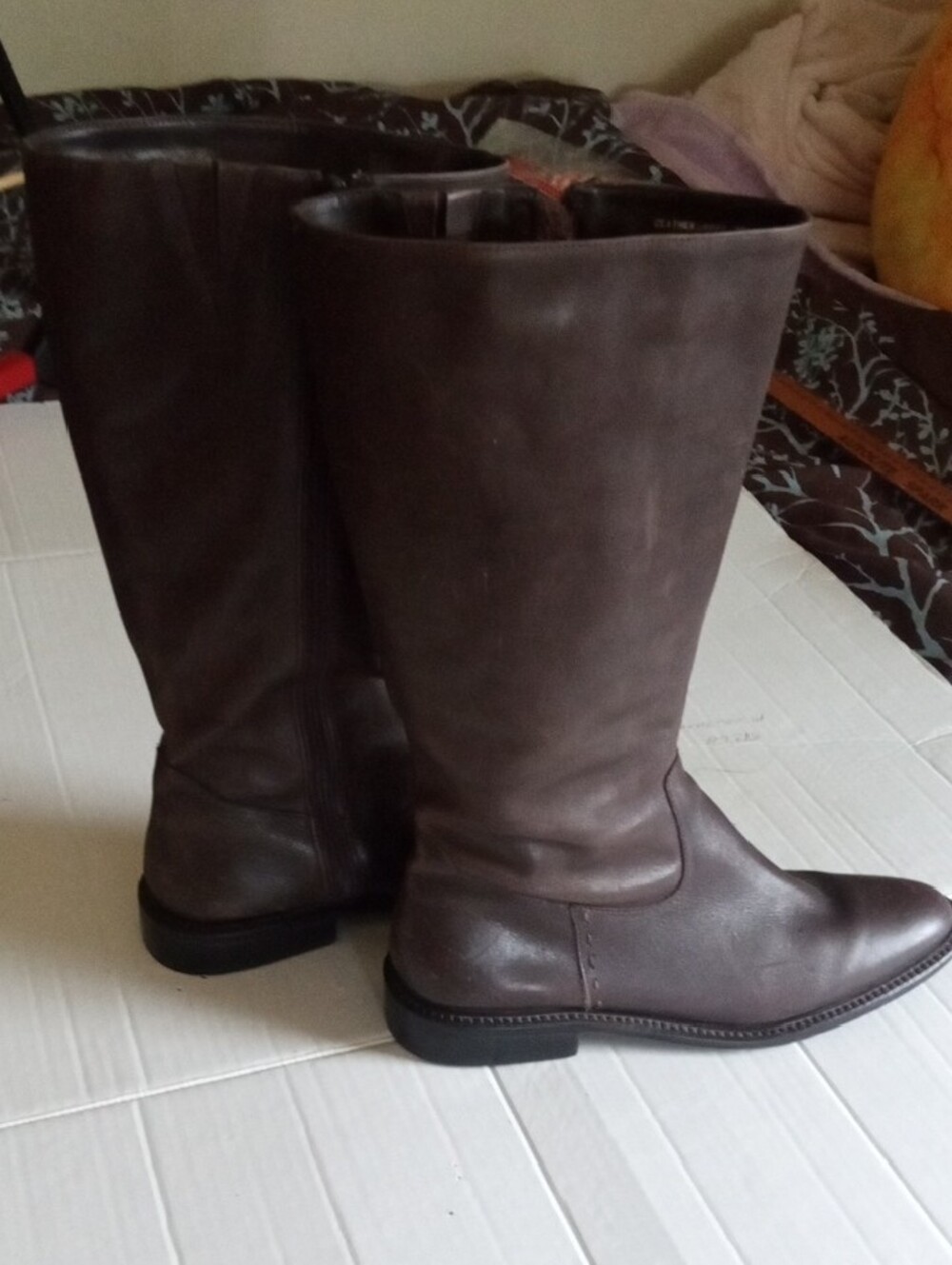 Eddie Bauer Tall Leather Riding Boots Wide Calf Size 9W